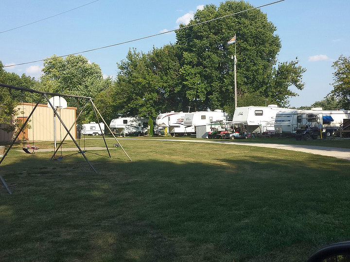 Rivers Edge mobile homes and grassy field